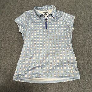 Alexander Julian Men Check 1/4 Zip Short Sleeve Cycling Jersey‎ Polo Pockets Med